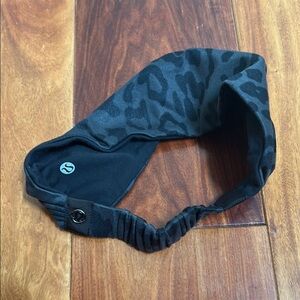 Black Leopard Print Headband